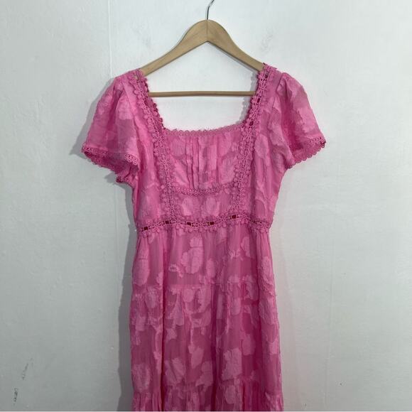 RAHI Lily Pink Floral Midi Dress Size Small - Picture 7 of 16